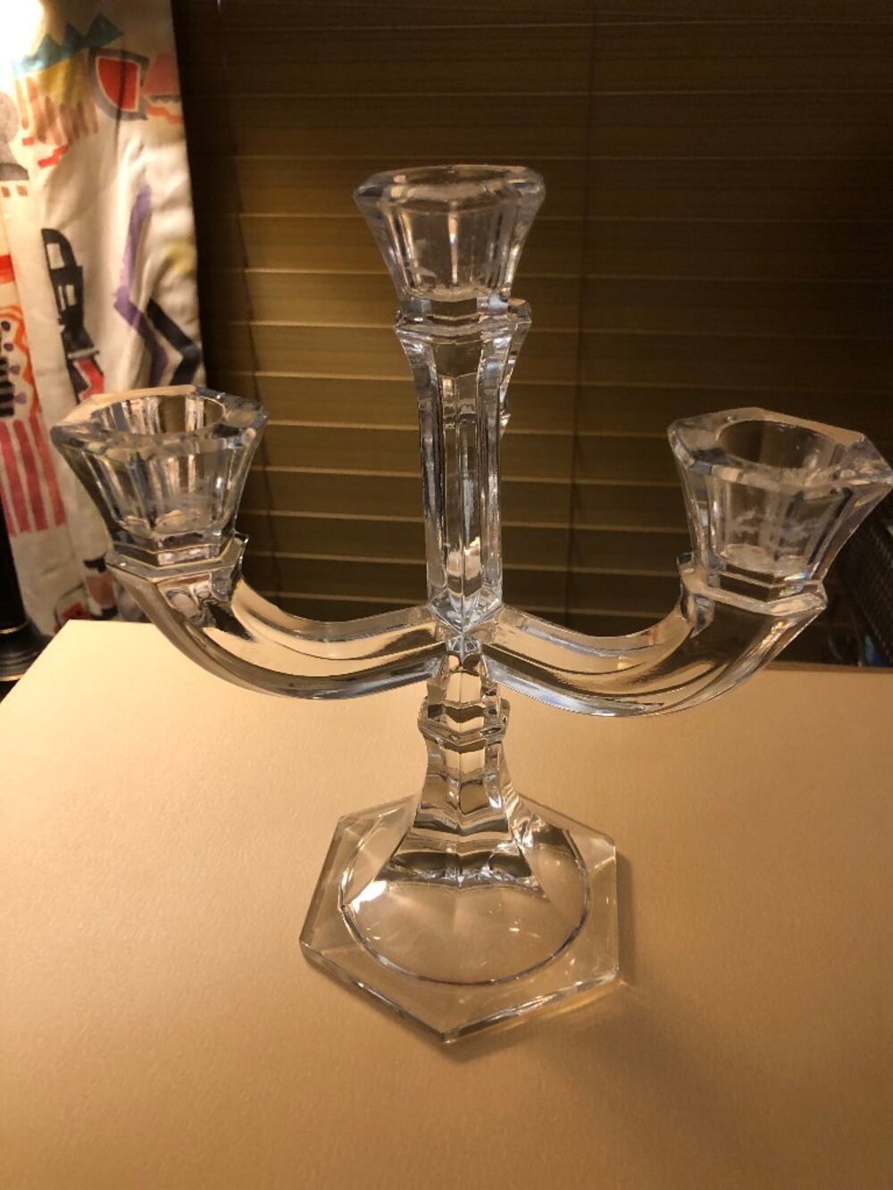 Vintage 24% Lead Crystal 3 arm, 4 candleholder candlelabra